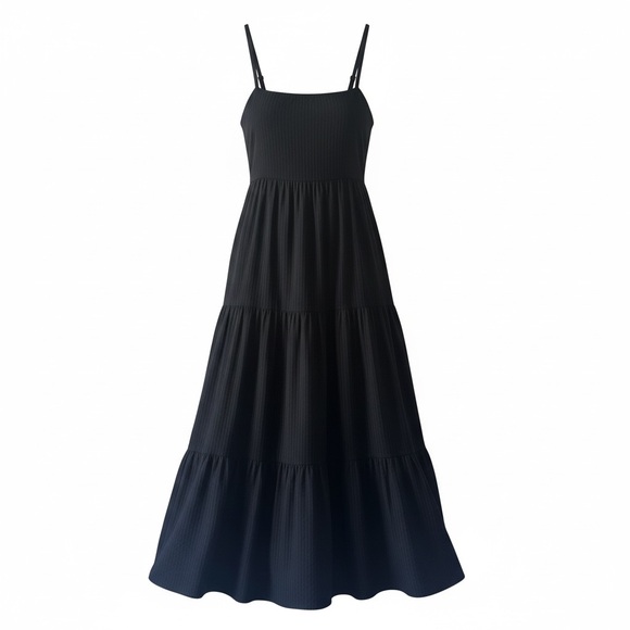 Jenni Kayne Black Spaghetti-Strap Midi Dress - Picture 2 of 4